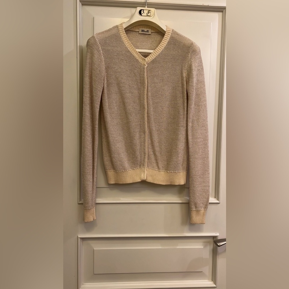 BAUM UND PFERDGARTEN Cream V-Neck Cardigan Sweater